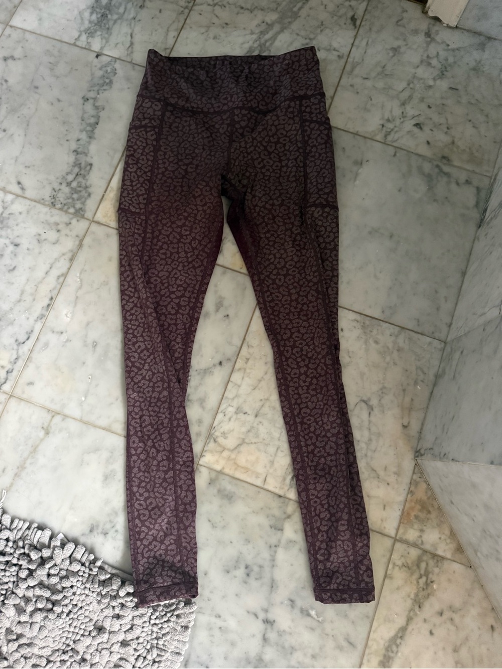 Purple Leopard Print High-Waist Leggings